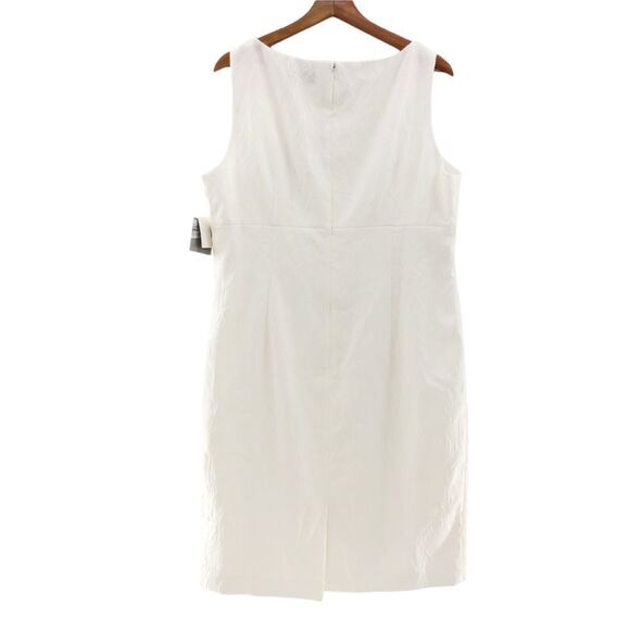 Kasper Textured Leaf Jacquard‎ Embroid Vanilla Ice Dress 16 - Picture 5 of 11